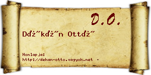 Dékán Ottó névjegykártya